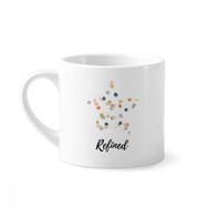 Dıythinker 170 ml Beyaz Renkleri Soyut Bitkiler Sanat Desenli Mini Kahve Seramik Kupa