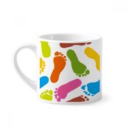 Dıythinker 170 ml Beyaz Renkli Ayak İzi Modern Stil Moda Poster Mini Kahve Seramik Kupa