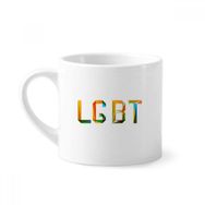 Dıythinker 170 ml Beyaz Renkli LGBT Gökkuşağı Homo Mini Kahve Seramik Kupa
