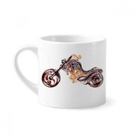 Dıythinker 170 ml Beyaz Renkli Motosiklet Sanatı Tahıl Silüeti Mini Kahve Seramik Kupa