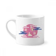 Dıythinker 170 ml Beyaz Renkli Soyut Bulut Fener Desenli Mini Kahve Seramik Kupa
