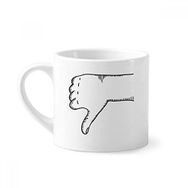 Dıythinker 170 ml Beyaz Ridicule Gesture Line Çizim Desenli Mini Kahve Seramik Kupa
