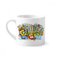 Dıythinker 170 ml Beyaz Rocky Mountains CN Kulesi Akçaağaç Kanada Mini Kahve Seramik Kupa