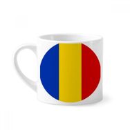 Dıythinker 170 ml Beyaz Romanya Ulusal Bayrağı Avrupa Sembolü Desenli Mini Kahve Seramik Kupa