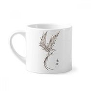 Dıythinker 170 ml Beyaz Rosefinch Eskiz Fuying Resim Kuş Fushicho Mini Kahve Seramik Kupa