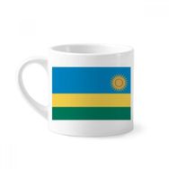 Dıythinker 170 ml Beyaz Ruanda Ulusal Bayrağı Afrika Ülke Mini Kahve Seramik Kupa