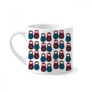 Dıythinker 170 ml Beyaz Rusya Erkek Kız Bebek Matryoshka Mini Kahve Seramik Kupa