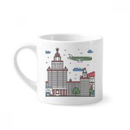 Dıythinker 170 ml Beyaz Rusya Şehir Ulusal Sembol Desenli Mini Kahve Seramik Kupa