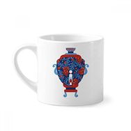 Dıythinker 170 ml Beyaz Rusya Ulusal Sembollü Vazo Desenli Mini Kahve Seramik Kupa