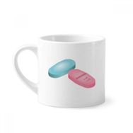 Dıythinker 170 ml Beyaz Sağlık Ürünleri Hap Desenli Mini Kahve Seramik Kupa