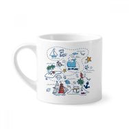 Dıythinker 170 ml Beyaz Sail Splash Seyahat Mini Kahve Seramik Kupa