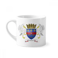 Dıythinker 170 ml Beyaz Saint Barthelemy Asya Ulusal Amblem Mini Kahve Seramik Kupa