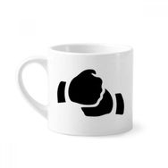 Dıythinker 170 ml Beyaz Salute Jesture Silhouette Pattern Mini Kahve Seramik Kupa
