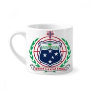 Dıythinker 170 ml Beyaz Samoa Okyanusya Ulusal Amblem Mini Kahve Seramik Kupa