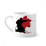 Dıythinker 170 ml Beyaz Samurai Stab Sakura Japon Silüeti Mini Kahve Seramik Kupa
