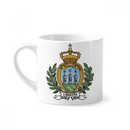 Dıythinker 170 ml Beyaz San Marino Avrupa Ulusal Amblem Mini Kahve Seramik Kupa