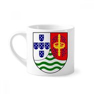 Dıythinker 170 ml Beyaz Sao Tome ve Principe Ulusal Amblem Mini Kahve Seramik Kupa