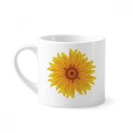 Dıythinker 170 ml Beyaz Sarı Ayçiçeği Bitki Çiçek Mini Kahve Seramik Kupa