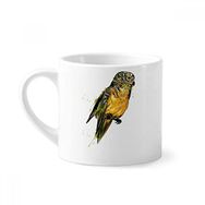 Dıythinker 170 ml Beyaz Sarı Budgie Papağan Kuş Mini Kahve Seramik Kupa