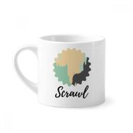 Dıythinker 170 ml Beyaz Sarı Soyut Bitkiler Sanat Desenli Mini Kahve Seramik Kupa