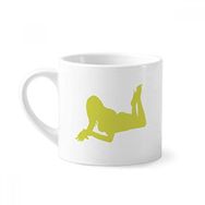 Dıythinker 170 ml Beyaz Sarı Uzun Saçlı Dolgun Kadın Mini Kahve Seramik Kupa