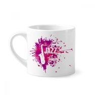 Dıythinker 170 ml Beyaz Sax Jazz Müzik Kültürü Desenli Mini Kahve Seramik Kupa