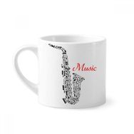 Dıythinker 170 ml Beyaz Sax Klasik Müzik Dinleme İllüstrasyonu Mini Kahve Seramik Kupa