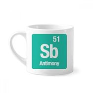 Dıythinker 170 ml Beyaz Sb Antimon Kimyasal Element kimya Mini Kahve Seramik Kupa