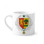 Dıythinker 170 ml Beyaz Senegal Afrika Ulusal Amblem Mini Kahve Seramik Kupa