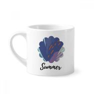 Dıythinker 170 ml Beyaz Sessiz Soyut Bitkiler Sanat Desenli Mini Kahve Seramik Kupa