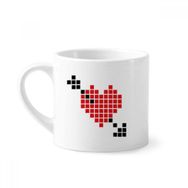 Dıythinker 170 ml Beyaz Sevgililer Arror Pierce via Heart Pixel Mini Kahve Seramik Kupa