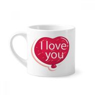 Dıythinker 170 ml Beyaz Sevgililer Günü Pembe I Love You Balon Mini Kahve Seramik Kupa