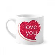 Dıythinker 170 ml Beyaz Sevgililer Günü Pembe Kalp I Love Mini Kahve Seramik Kupa