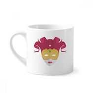 Dıythinker 170 ml Beyaz Sevimli Maske Happy Carnival Of Venice Mini Kahve Seramik Kupa