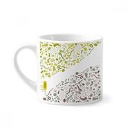 Dıythinker 170 ml Beyaz Sevimli Yeşil Creature Cell Illustration Mini Kahve Seramik Kupa