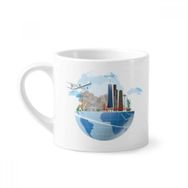 Dıythinker 170 ml Beyaz Seyahat Yolculuğu Amerika Monte Uçak Mini Kahve Seramik Kupa