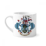 Dıythinker 170 ml Beyaz Seyşeller Afrika Ulusal Amblem Mini Kahve Seramik Kupa