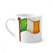 Dıythinker 170 ml Beyaz Shine İrlanda Ulusal Bayrağı St.Patrick Günü Mini Kahve Seramik Kupa