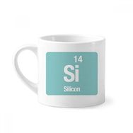 Dıythinker 170 ml Beyaz Si Silikon Kimyasal Element Bilim Mini Kahve Seramik Kupa