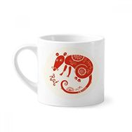 Dıythinker 170 ml Beyaz Sıçan Yılı Hayvan Çin Zodyak Kırmızı Mini Kahve Seramik Kupa