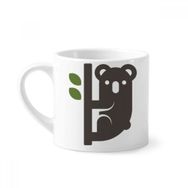 Dıythinker 170 ml Beyaz Silüeti Avustralya Koala ve Okalipt Mini Kahve Seramik Kupa
