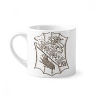 Dıythinker 170 ml Beyaz Siyah Beyaz Barok Koyun İllüstrasyon Desenli Mini Kahve Seramik Kupa