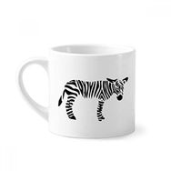 Dıythinker 170 ml Beyaz Siyah Hayvan Zebra Silüeti Doğal Mini Kahve Seramik Kupa