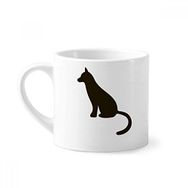 Dıythinker 170 ml Beyaz Siyah Kedi Sevimli Hayvan Portrayal Mini Kahve Seramik Kupa