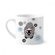 Dıythinker 170 ml Beyaz Siyam Kedi Hayvan Mini Kahve Seramik Kupa