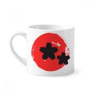 Dıythinker 170 ml Beyaz Soyut Fırça Boyama Japon Mini Kahve Seramik Kupa