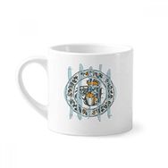 Dıythinker 170 ml Beyaz Soyut Hayvan Karikatür Kombinasyon Desenli Mini Kahve Seramik Kupa