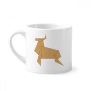 Dıythinker 170 ml Beyaz Soyut Noel Geyiği Origami Desenli Mini Kahve Seramik Kupa