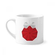 Dıythinker 170 ml Beyaz Soyut Noel Origami Dekorasyon Desenli Mini Kahve Seramik Kupa