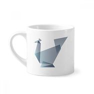 Dıythinker 170 ml Beyaz Soyut Origami Tavuskuşu Geometrik Şekilli Mini Kahve Seramik Kupa